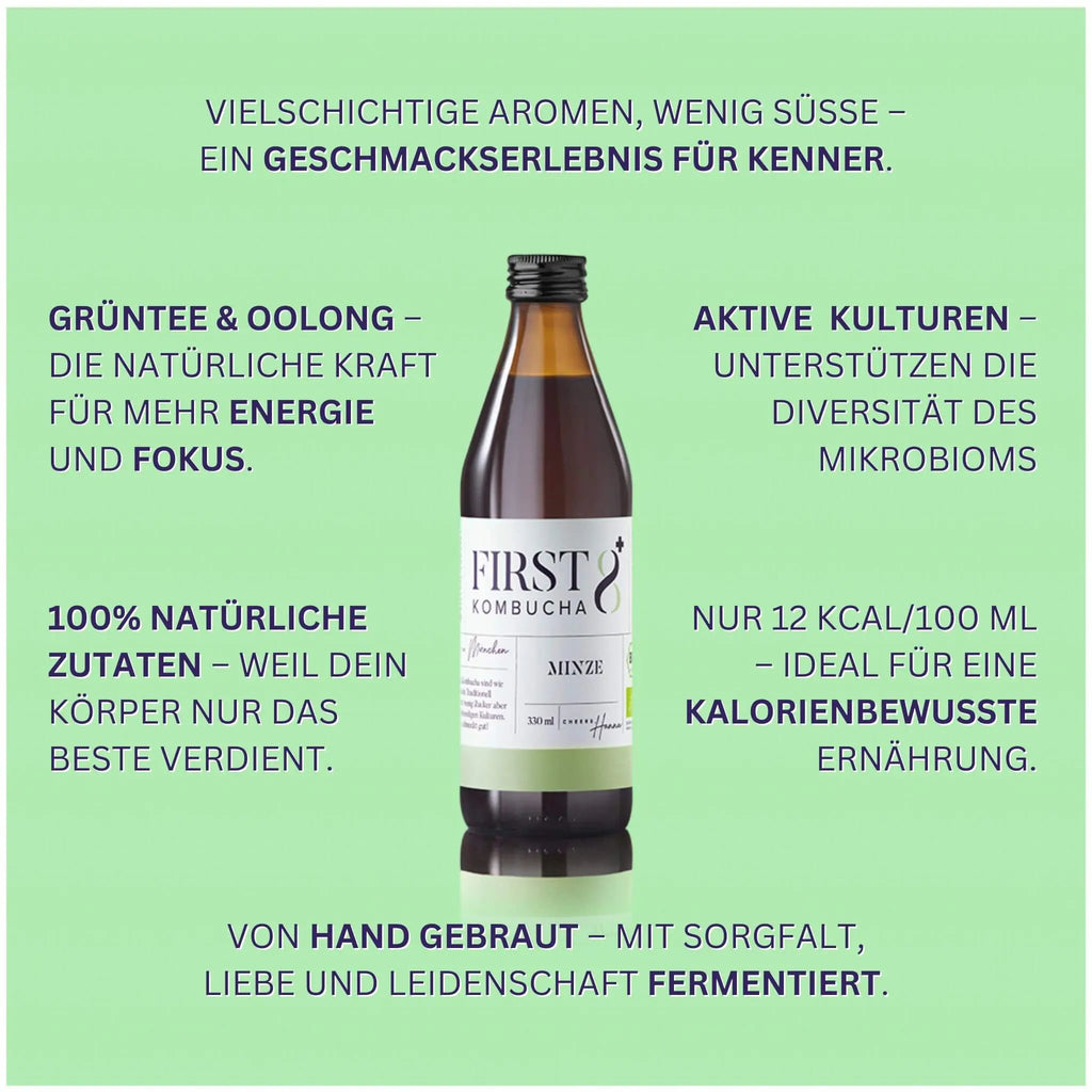 FIRST8 Raw Kombucha | MINZE | Bio | 6 x 330ml FIRST8 Manufaktur GmbH