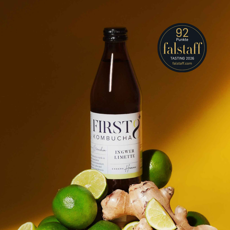 FIRST8 Raw Kombucha | INGWER LIMETTE | Bio | 6 x 330ml FIRST8 Manufaktur München 