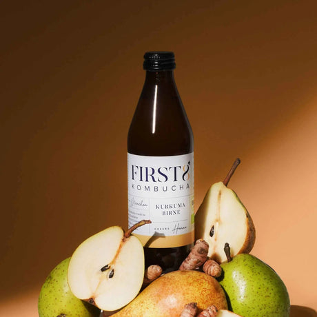 Saisonal | FIRST8 Raw Kombucha | KURKUMA BIRNE | Bio | 6 x 330ml FIRST8 Manufaktur GmbH